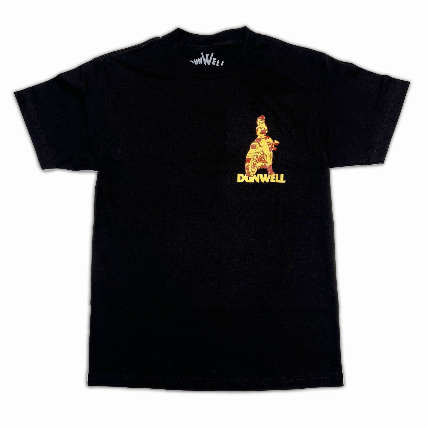 Standard Fit. Biker Chick Tee. Black/Gold