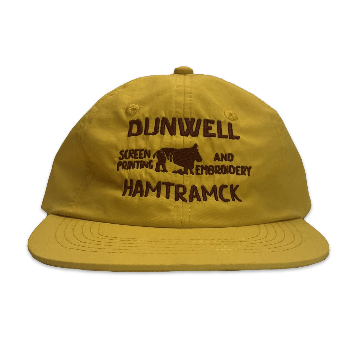 Bull-cap. hat. Yellow/Burgandy