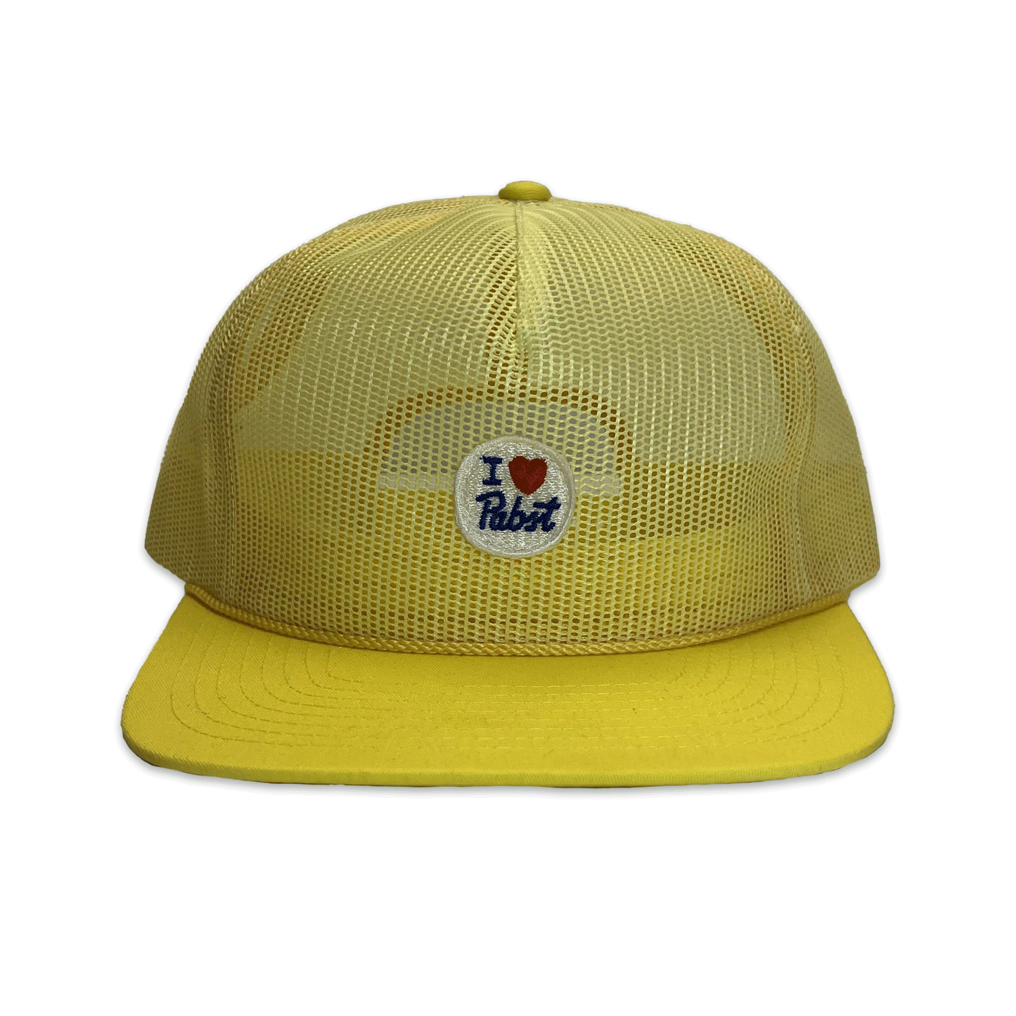 I<3Pabst. Full Mesh Hat. Yellow.
