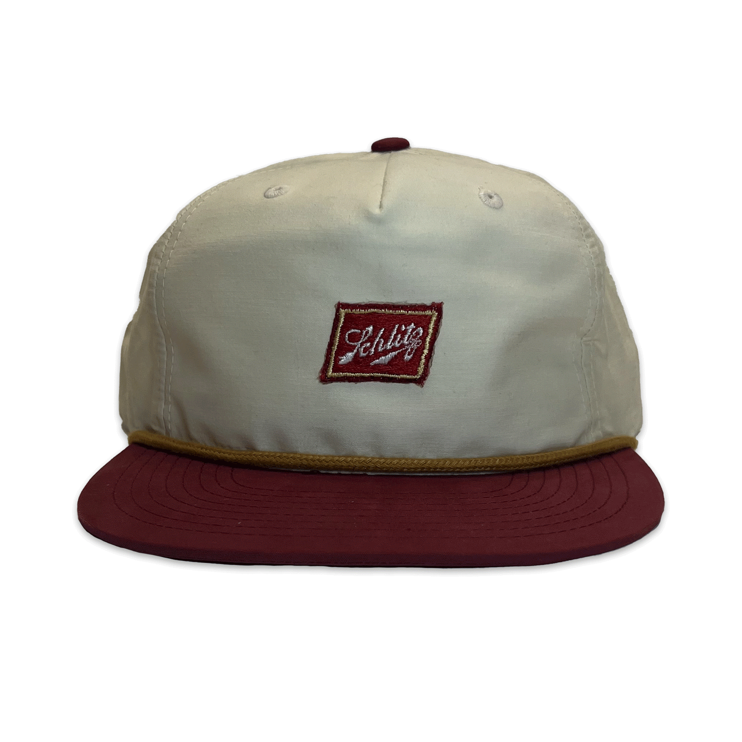 SCHLITZ. Hat. White/red