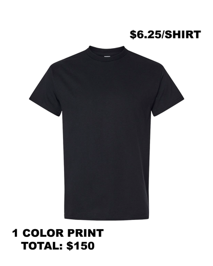 GILDAN HEAVY COTTON BLACK T-SHIRTS (QTY: 24)