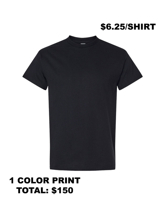 GILDAN HEAVY COTTON BLACK T-SHIRTS (QTY: 24)