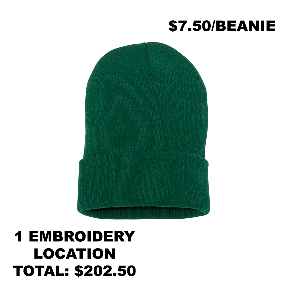 Forest Green Beanies - (QTY: 27)