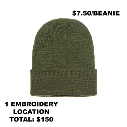 Olive Beanies (QTY: 20)