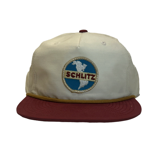 Schlitz. Hat. White/red/Gold.